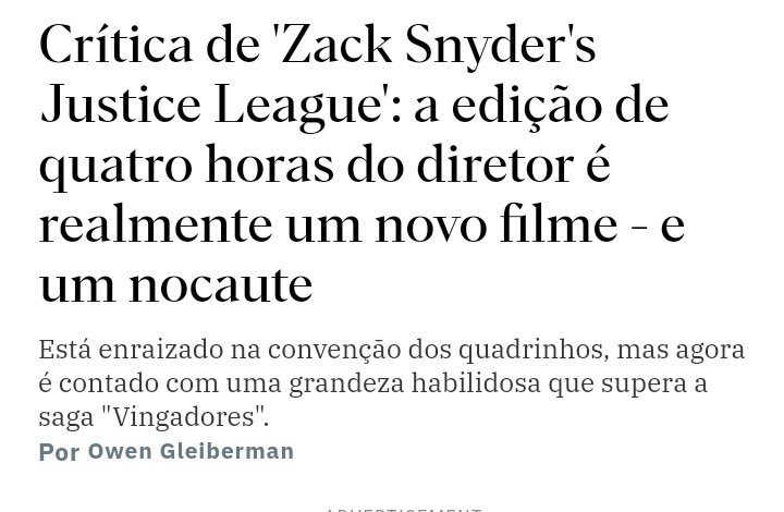 DanCastilhos's tweet photo. De um lado Crítica da @Variety .... já a do flopado @omelete que organizou aquele fiasco que foi a CCEX2020 e quer passar a semana lucrando com clickbait em cima do #SnyderCut https://t.co/y3nT3dDxM2