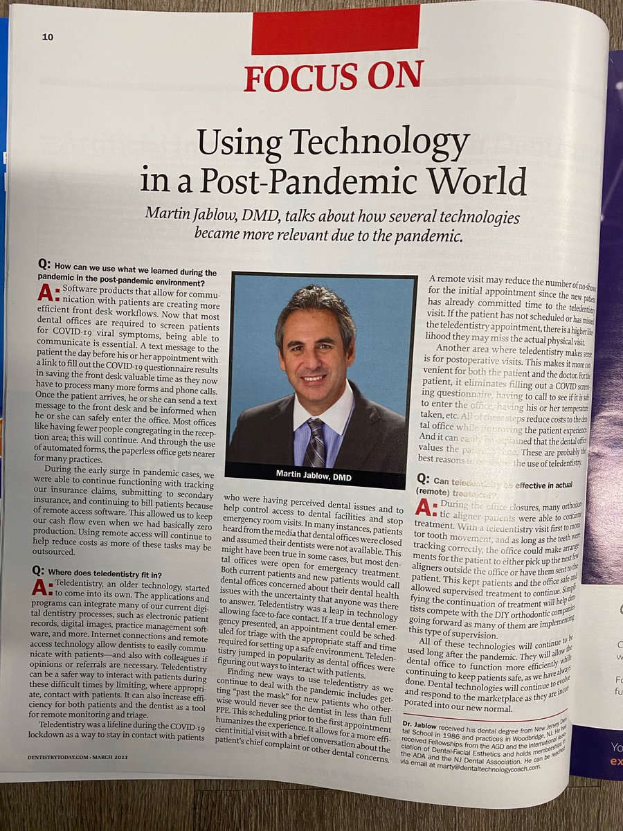 jablow's tweet photo. Check out my article in this months Dentistry Today! https://t.co/O8RFxpIjwi