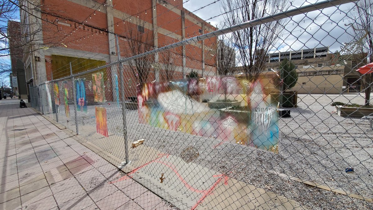 WichitaFdn's tweet photo. The 4th art intervention is now on display at the #ChainLinkGallery!
Local artists Carlos Palomina and Hugo Gogo worked together to create these stunning pieces. Learn more π https://t.co/6pECRJPlte https://t.co/6rtFubnYU7