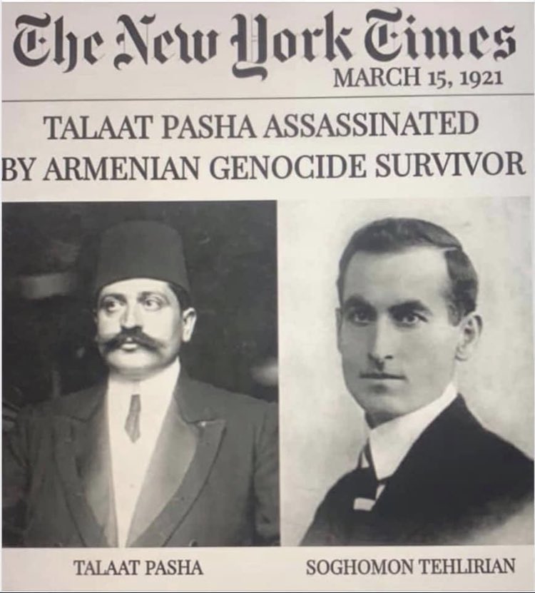 Mundo Armenio on Twitter: "Hoy, en 1921, en Berlín, la víctima (Soghomon Tehlerian🇦🇲) mató a su verdugo (Talaat Pasha🇹🇷), que había sido uno de los cerebros del Genocidio🇦🇲 Soghomon declaró en el