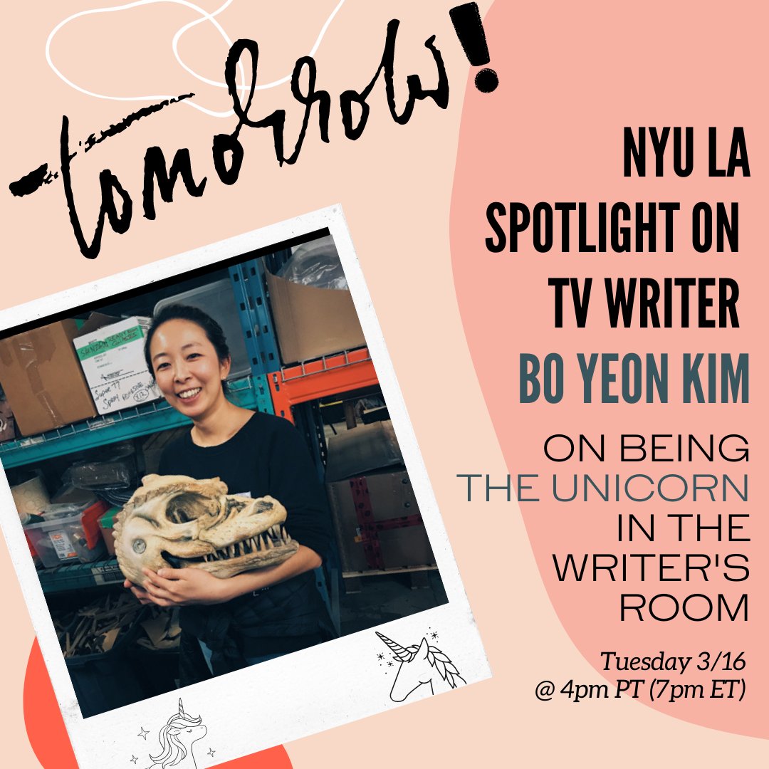 Don't forget!

Join us for an NYU Discovery Session with TV writer Bo Yeon Kim as she talks about writing for Star Trek: Discovery, what she's developing now, & how she makes herself the unicorn in every writer’s room.
 
TOMORROW @ 4 PM PT.

RSVP link in bio.

#DiscoverySessions