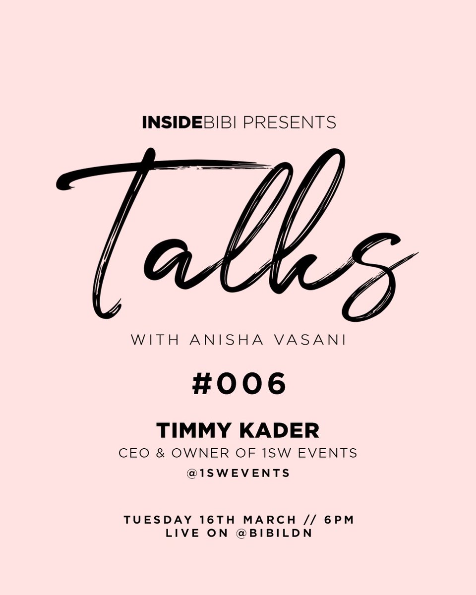 We’re live on Instagram tomorrow at 6pm with episode 6 of <a href="/InsideBibi/">Inside BIBI</a> Talks! We’re joined with the amazing Timmy Kader CEO &amp; Owner of <a href="/1SWEvents/">1SW Events</a> - so if you’ve got anything you want to ask about wedding decor or event planning make sure to #tunein!