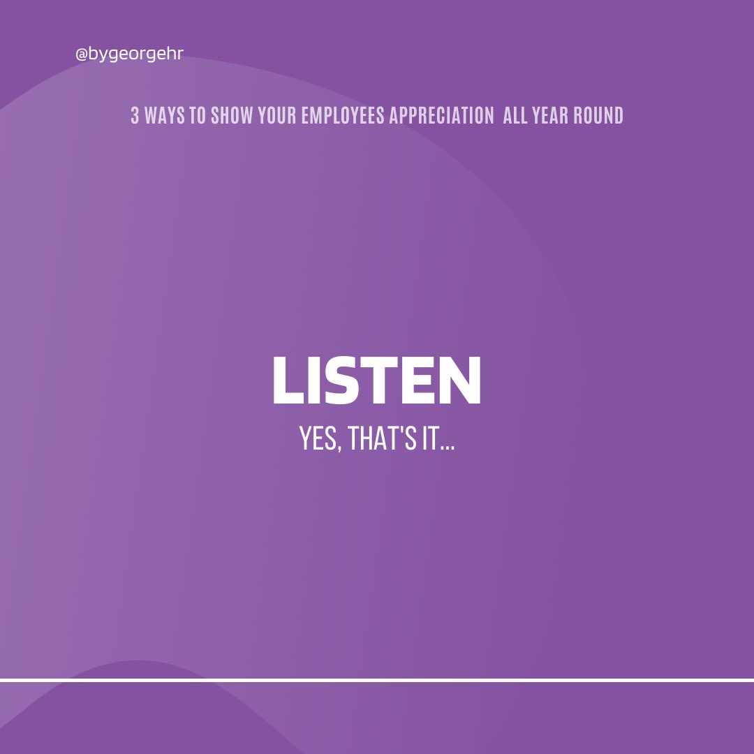 bygeorgehr's tweet photo. - Listen, yes that's it, listen and be present when speaking to your team.

When someone feels heard, they feel better about themselves. And at the end of the day, happy people make happy employees! https://t.co/5EzYPQAQEz
