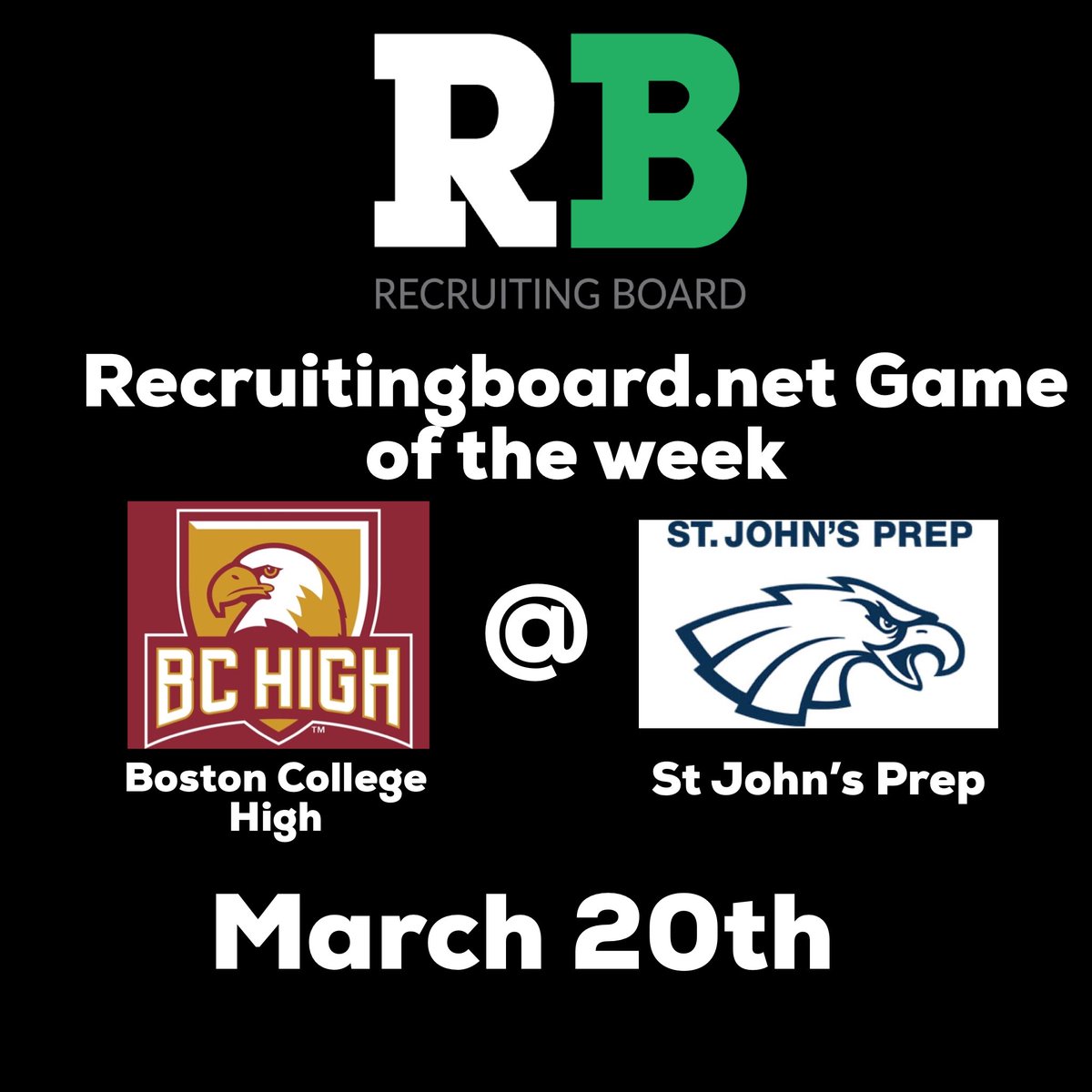 AlexAgrellaRB's tweet photo. It has been a long time coming but I am thrilled to say I will be covering high school football this week! #RecruitingBoard game of the week: defending @MIAA033 champs St John’s Prep take on Boston College High.
Can’t wait to watch some Spring football! Follow 4 the highlights https://t.co/dQtACBgmFX