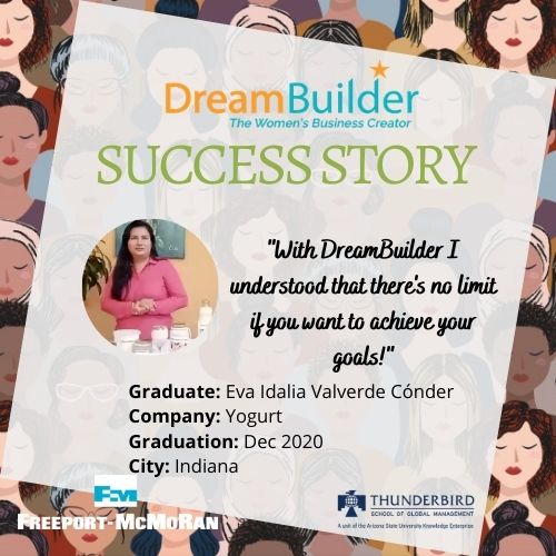 Meet Eva Valverde! A DreamBuilder graduate from Indiana. Her business, a Yogurt company, is growing since she joined Dream Builder. Congrats Eva!
If you want to learn more about the program click on this link: dreambuilder.org 
#DreamBuilder  #T4G #Woman