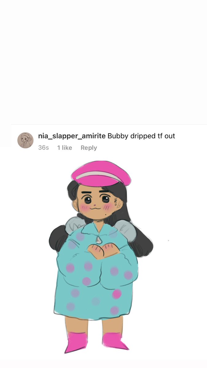 Bubbysona redesign + a comment that made me laugh from one of my ig moots!
