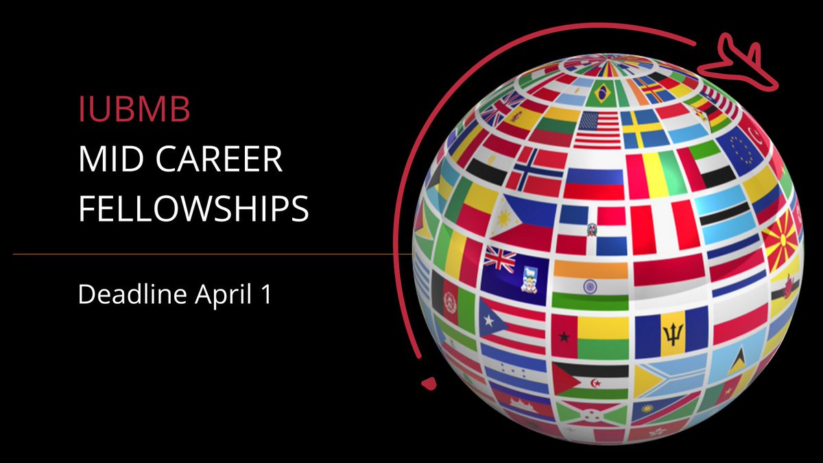 Mid Career Fellowships provide funding for junior/mid career faculty to travel to a lab in a different country for up to 4 months to enhance their research - April 1 deadline: iubmb.org/about/guidelin…