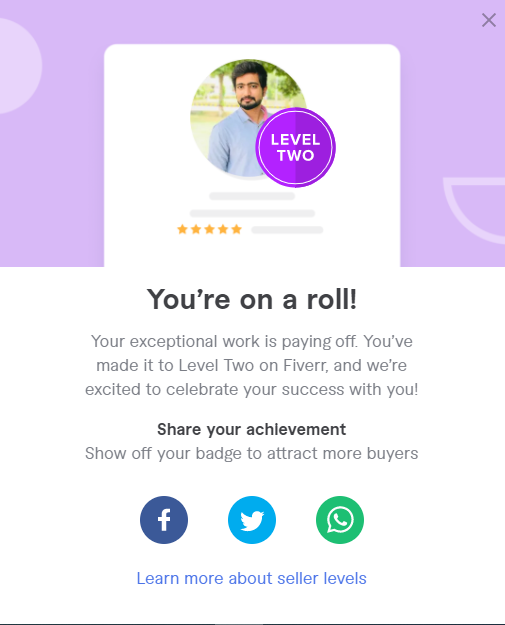 Level 2 Seller on Fiver!!

#fiver #fiverseller #Fiverr #fiverrbuyers #fivergigs