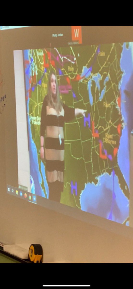 Mrs. Russell reporting on the weather for Mr. Howard’s 6th grade science class! Such an awesome way to teach the concept of weather! Great job, Mr. Howard! We ❤️ participating in classroom activities and projects! <a href="/KentuckySCA/">KSCA</a> <a href="/Boone_County/">Boone County Schools</a> <a href="/CampErnstBlazer/">Camp Ernst Middle</a>