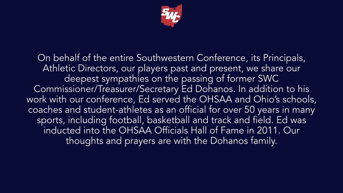 Ohio_SWC's tweet photo. Thank you, Ed, for all of the joy your brought to the student-athletes of the Southwestern Conference.  You will be missed. https://t.co/AVBdkHLCL2