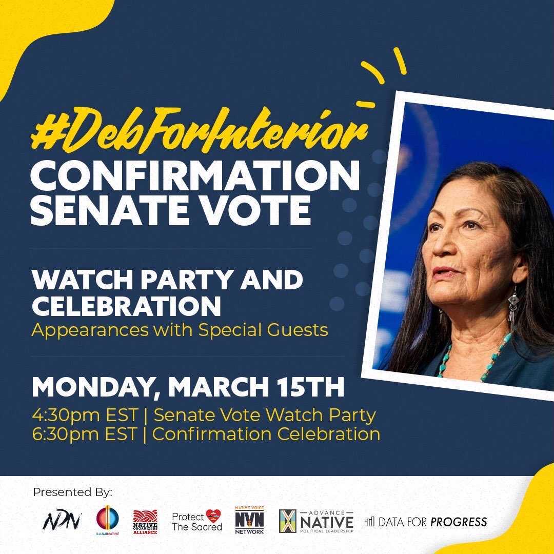 NativeOrganizer's tweet photo. Did you hear? Today is #DebDay!
Come to our watch party as we gather virtually for this history-making event! RSVP here not to miss it: https://t.co/xwhmcJVflv https://t.co/iI24GfnjWf