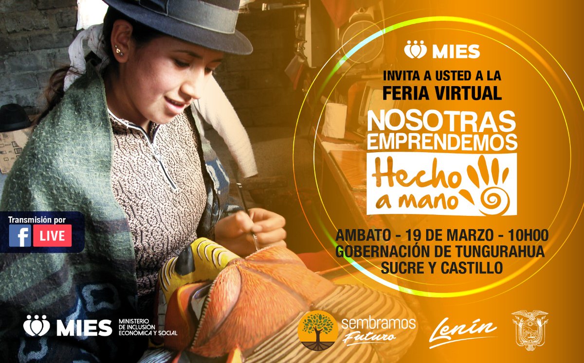 RodrigoBayardo1's tweet photo. 📌Invitados todos a participar de la Feria Virtual 2021 #NosotrasEmprendemos, a realizarse este viernes 19 de marzo, a las 10h00, en la Gobernación de Tungurahua
 ➡️(Sucre y Castillo). 

¡Entre todos impulsamos 🧑‍🌾👩‍🌾la reactivación del sector emprendedor de nuestra provincia! https://t.co/aKwAgSoa9r