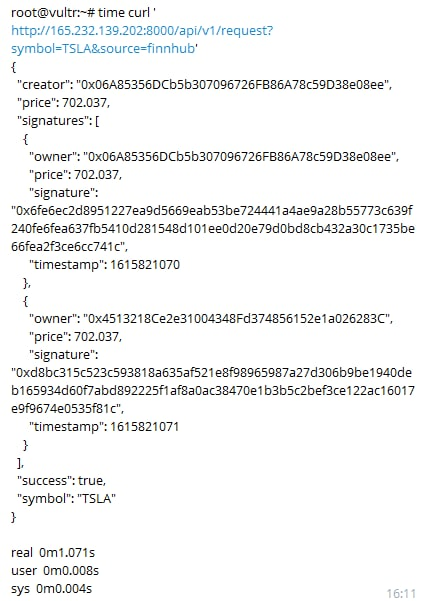 BREAKING: Traders need speed &amp; #DEUS delivers!

On-chain stock price-feeds, secure and oracle-verified: now approaching sub 1 second! 

Only 1.071s!! 🥳

(Example with $TSLA, will work on every EVM-compatible chain!)

$DEA $DEUS #stockmarketnews