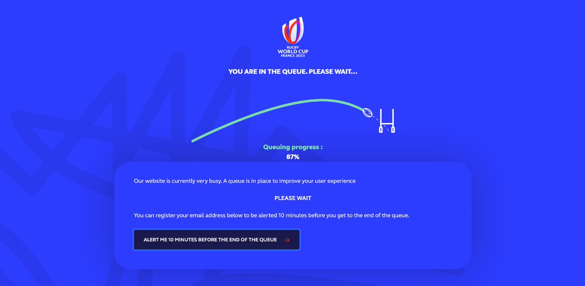 nickfrombiggar's tweet photo. @rugbyworldcup I'm going in an endless cycle of load to 100% then a dash (-). Could you please help? #RWC2023tickets https://t.co/UxJzAzYQPy