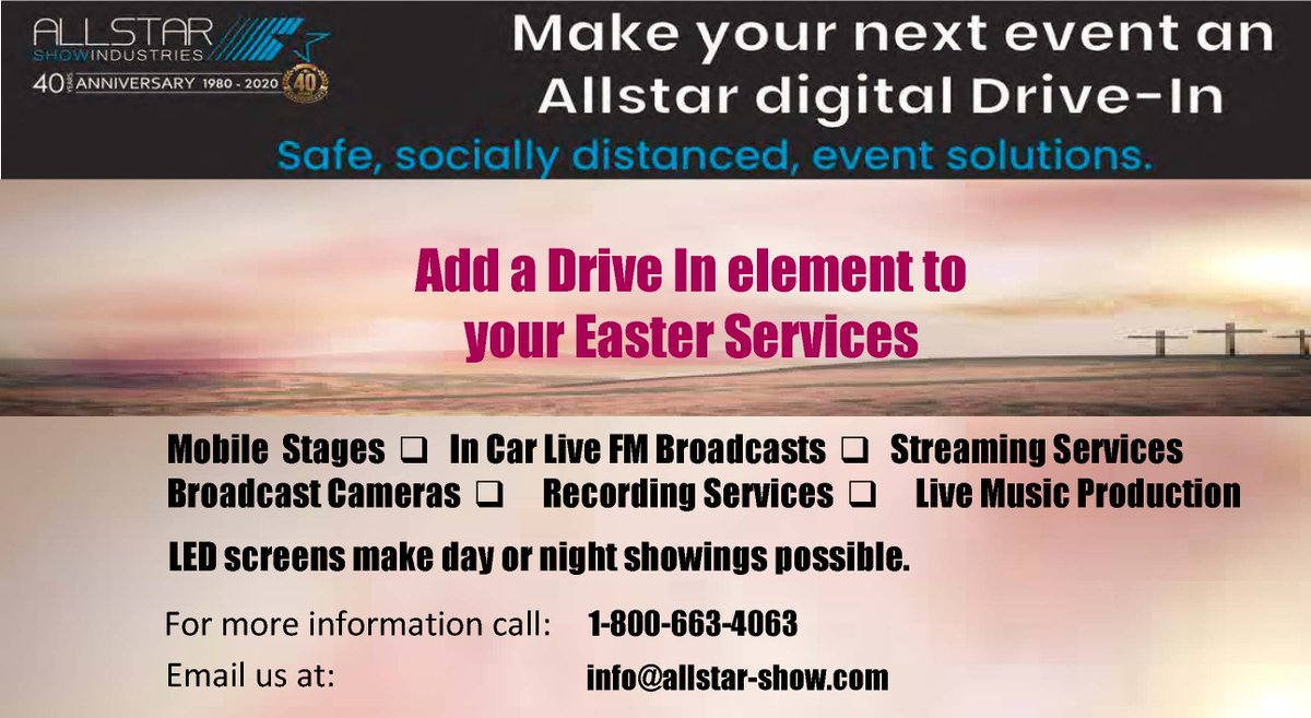 Easter Services: #Chuches, #housesofworship, #ledscreens, #Easter, #Video, #drivein, #mobilestages,