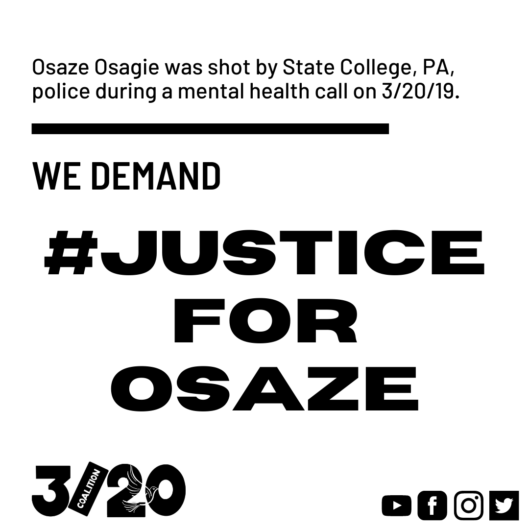 3_20Coalition's tweet photo. 🚨!!! ALERT !!!🚨
Media Day of Action Event - Change your profile picture to one of the following images to represent our continued, combined efforts for #JusticeForOsaze
See all in solidarity working to #HonorOsazesLegacy
#BlackLivesMatter #OsazesLifeMatters #TwoYearsTooLate https://t.co/JEoEf9AIp5