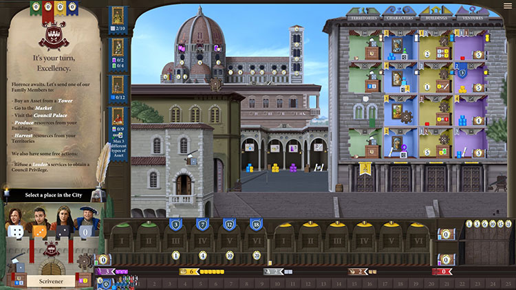 BoardGameQuest's tweet photo. One of her favorite board games of all time gets a digital version. Michelle reviews Lorenzo il Magnifico for Steam from @CranioCreations https://t.co/7X5Z6NLNwC #boardgames https://t.co/W2X9zOqUe8