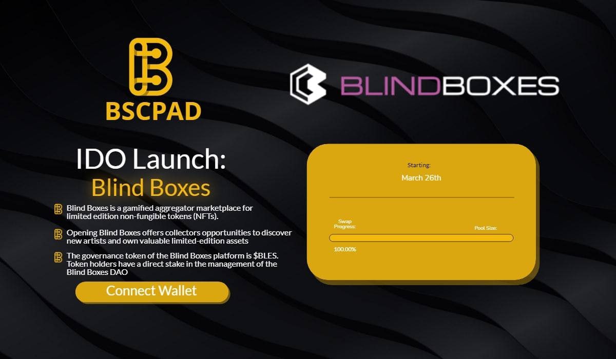 Introducing the next $BSCPAD IDO <a href="/blindboxes_io/">Blind Boxes</a>

🎁 Blind Boxes is a gamified marketplace that bundles NFTs together into mystery boxes.

Strong team with a network of artists and influencers already in place!

Public Friday March 26! 
blindboxes.io

#BSC #BNB $bscpad