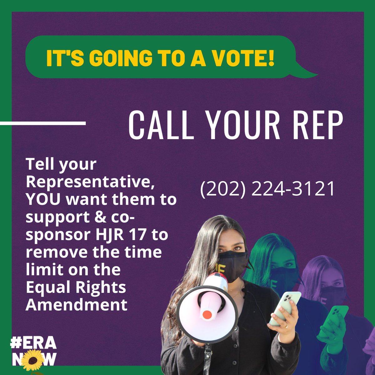FemGen's tweet photo. The House will vote to remove the time limit on the ratification of the ERA (H.J.Res.17.) You can help by taking actionโ contact ๐ your reps and mobilize your community and say we need #ERANow
Follow @ERACoalition for #28DaysForERA #GenderEquality #ERAAction ๐ป https://t.co/ho4SCN3fvC