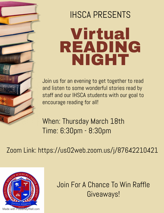Instituto1977's tweet image. Join us for Instituto Health Science Career Academy's annual #ReadingNight this Thursday! Learn more and sign up here: facebook.com/events/2665890… #OneDynamicInstituto