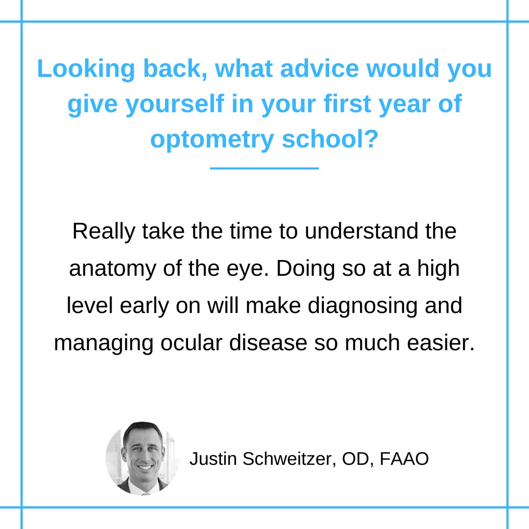 ModOptometry's tweet image. It’s MOD Squad Monday! Dr. Justin Schweitzer tells us what advice he would give his younger self in optometry school. Swipe to read his advice --&amp;gt;

@JSchweitzerOD #ModernOptometry #MODSquadMonday #Optometry #Optometrist #EyeCare #EyeHealth #HealthCare #QandA