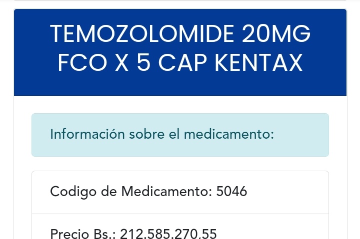 Mirmac07's tweet photo. Por favor alguien que se pueda ayudar a conseguir o donar este medicamento paciente oncológico lo necesita @MamaLisVzla  @Jos98164545  Gracias https://t.co/If0IU7byI1