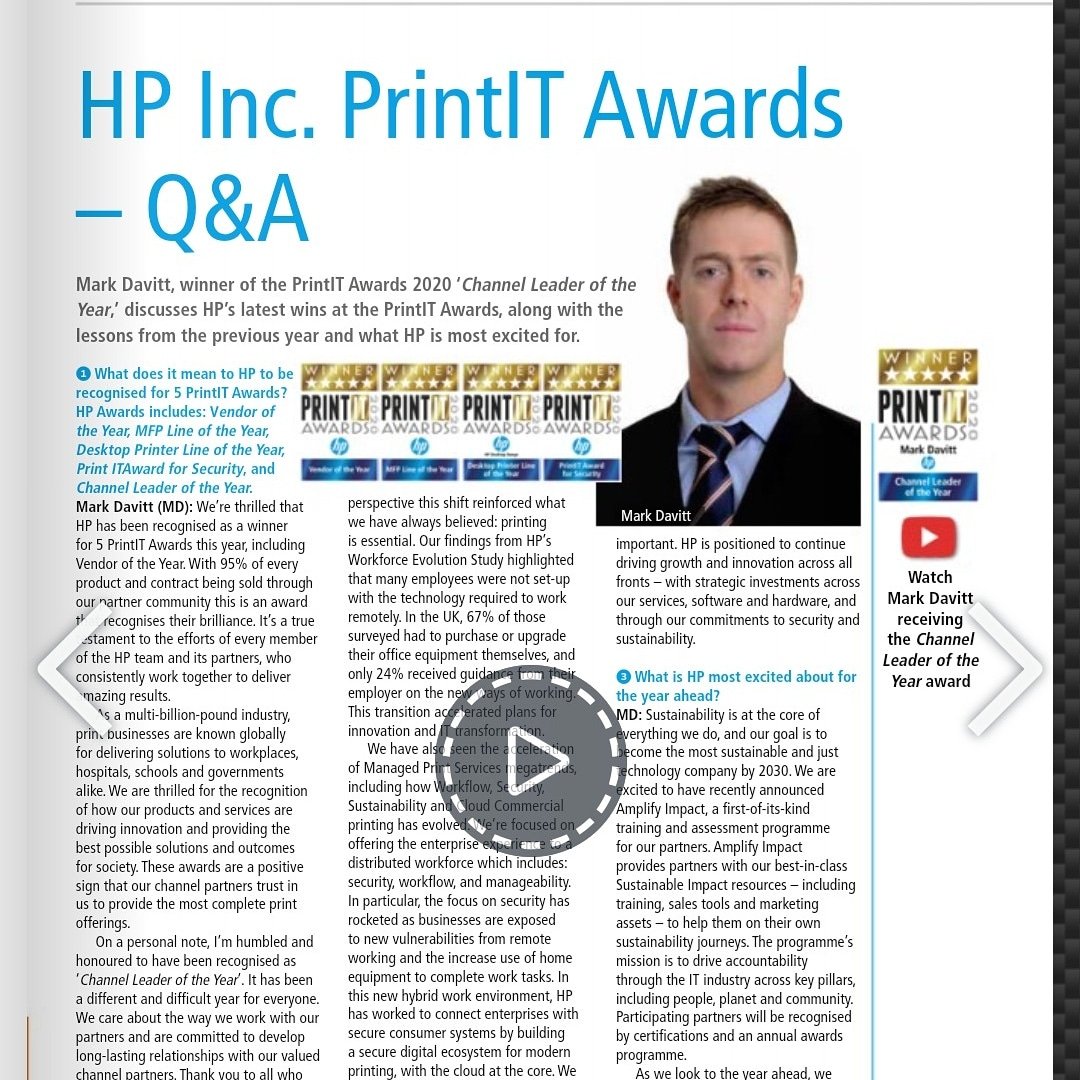 mark_davitt's tweet photo. Thank you to https://t.co/erWUGTbX6O Reseller Magazine for allowing me the opportunity to share my perspective on our learnings from the previous year and what HP UK is most excited for, going forward.

https://t.co/I0J8BAaHi7

#partnerships #printindustry #hpreinvent #print #mps https://t.co/GhqcIdMcrx