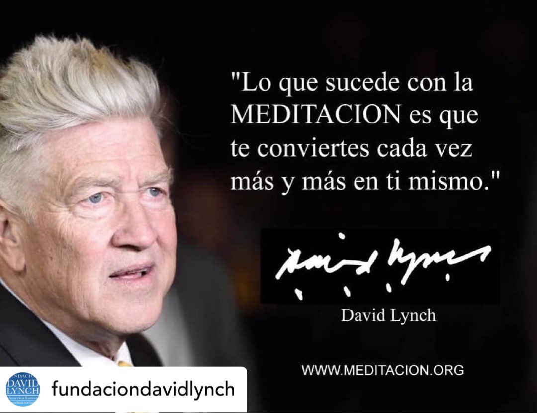 David Lynch refiriéndose a la técnica Meditación Trascendendental:

“Lo que sucede con la meditación es que te conviertes cada vez más en ti mismo.”

Para más información sobre la técnica Meditación Trascendental, visite:
meditacion.org