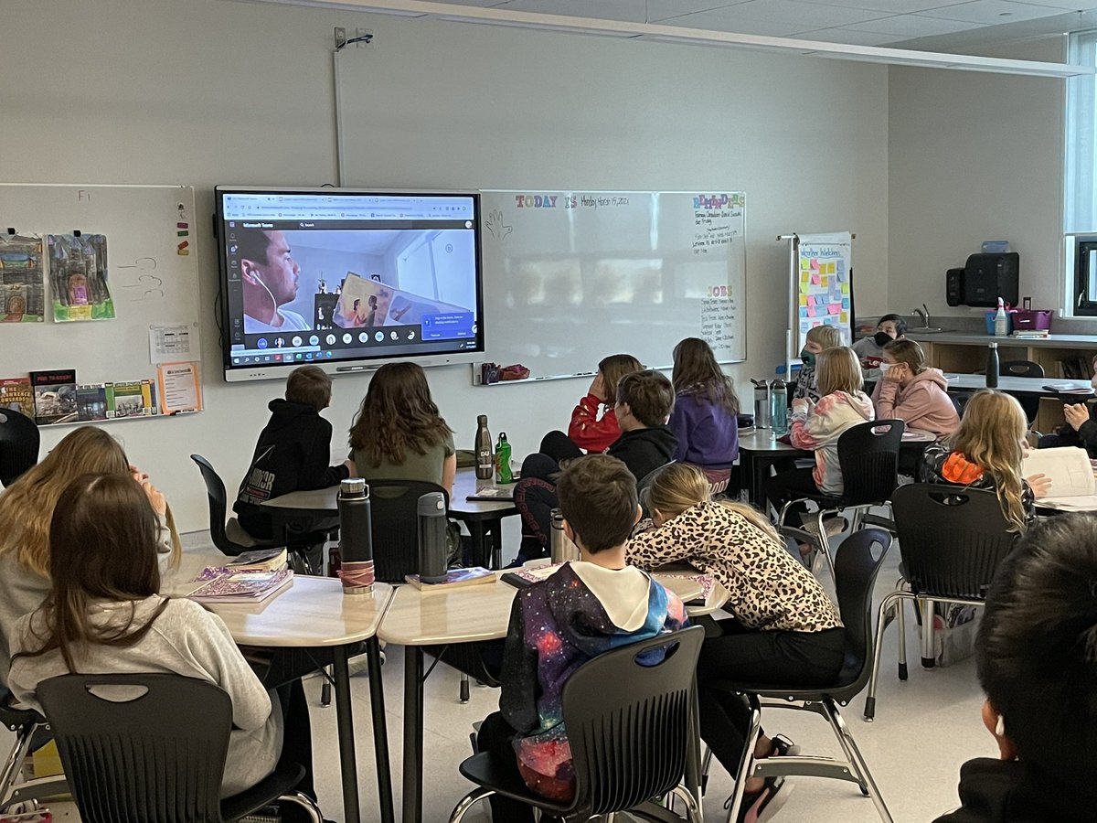 MsWhitneys5s's tweet photo. What a great start to Week of Inspirational Math! Our guest reader was terrific, and we’re looking forward to more WIM opportunities this week! #HHEHighlights https://t.co/RivmikUBKe