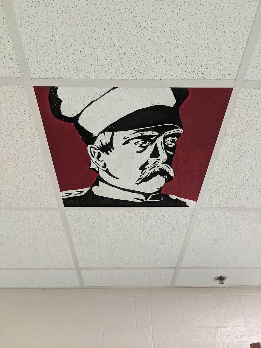 meade_ss's tweet photo. Amazing artwork by Alfred Gonzales. It is a painted ceiling tile of Otto Von Bismarck. https://t.co/u2jbpt5ay6