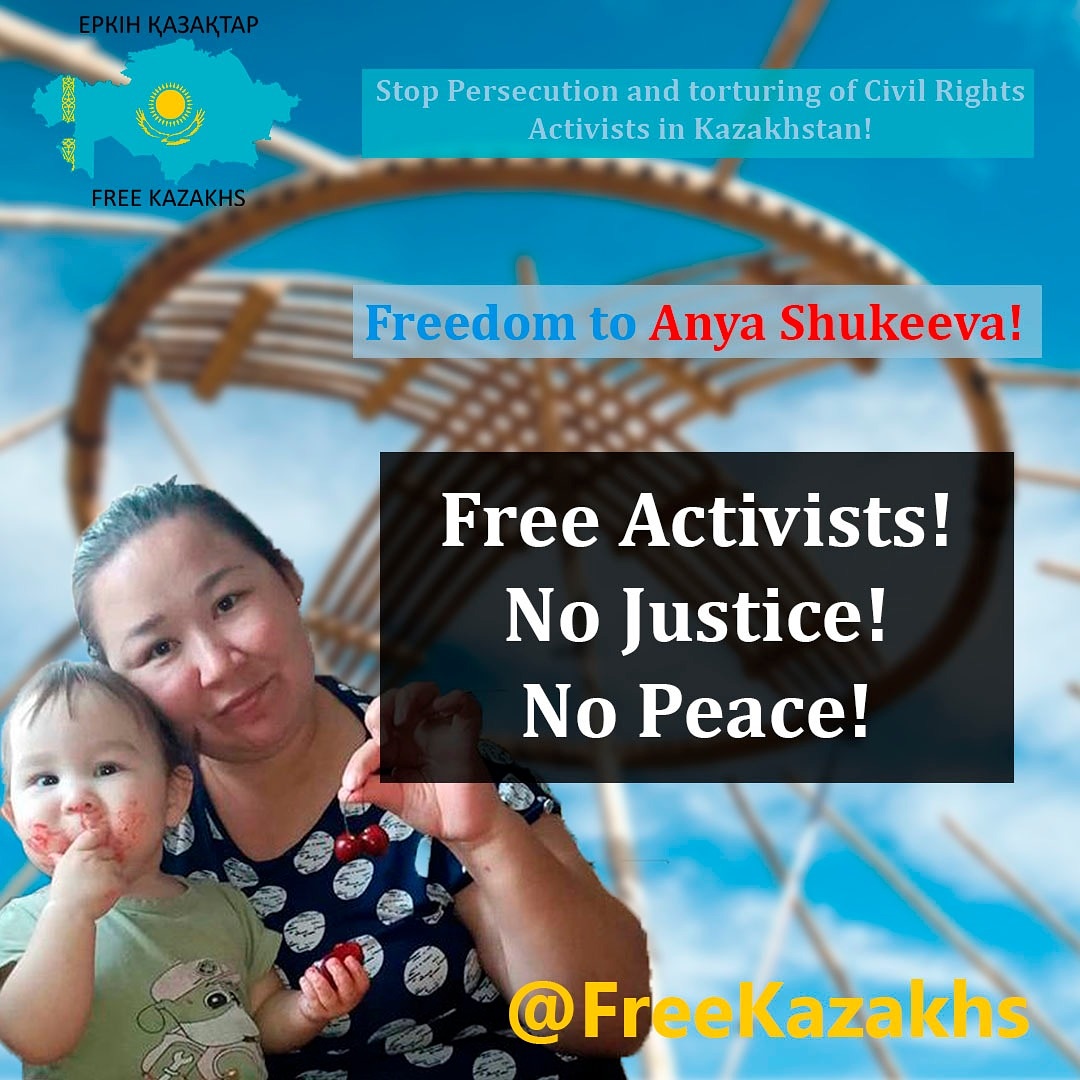 FreeKazakhs's tweet photo. We demand to close politically motivated criminal cases against Anna Shukeyeva and her husband Baurzhan Atuzbayev and stop political persecution of their family! #freekazakhs #Kazakhstan #sayNO to #dictatorship #stoptorturing #Civilactivists https://t.co/NWb67K7wTS