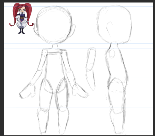 VGPlushies's tweet photo. Hey it's been a while, I've been practicing making some miniture clothes and right now I'm set on remaking La Brava, just starting out with sketching out the rough shape for how I'll want the doll to look https://t.co/h5WppuFmOW