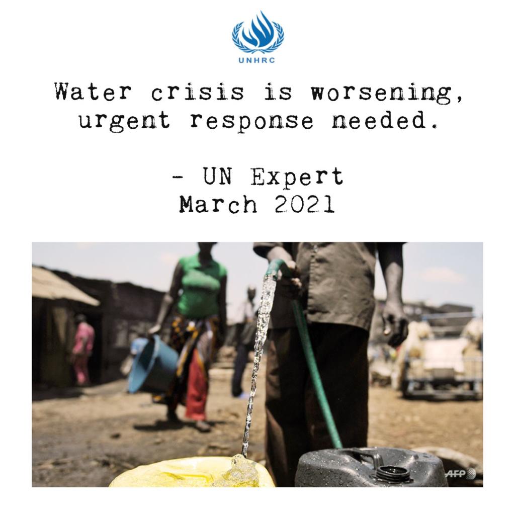 “Given the devastating impacts of the global water crisis on people’s lives, health and human rights, remedial actions must be taken rapidly and systematically." - David Boyd, the UN Special Rapporteur on human rights and the environment.

#UNHCR #SDG6