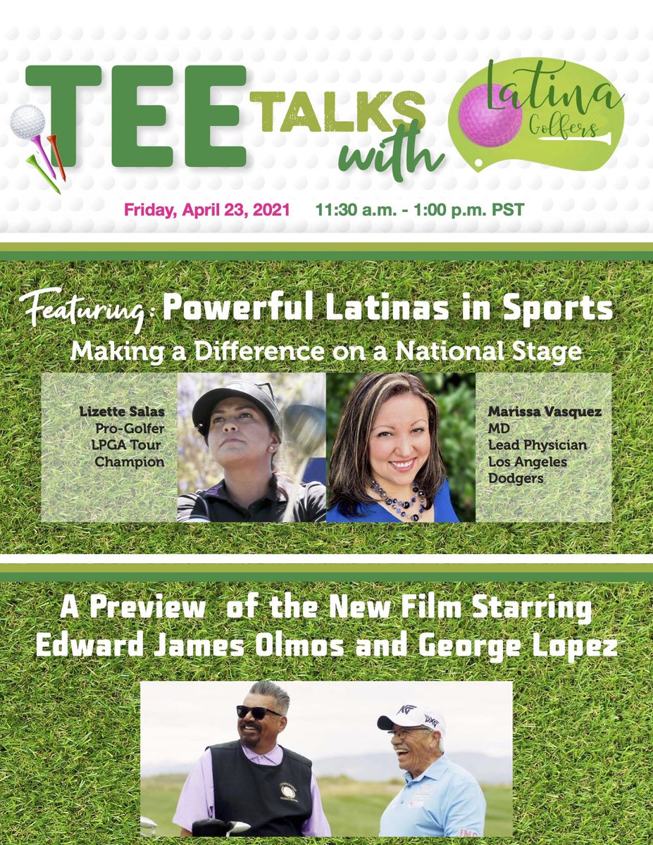 Please join the Latina Golfers Association for the next Tee Talks on Zoom April 23rd. No charge to attend. Here’s the link to register eventbrite.com/e/143091643959