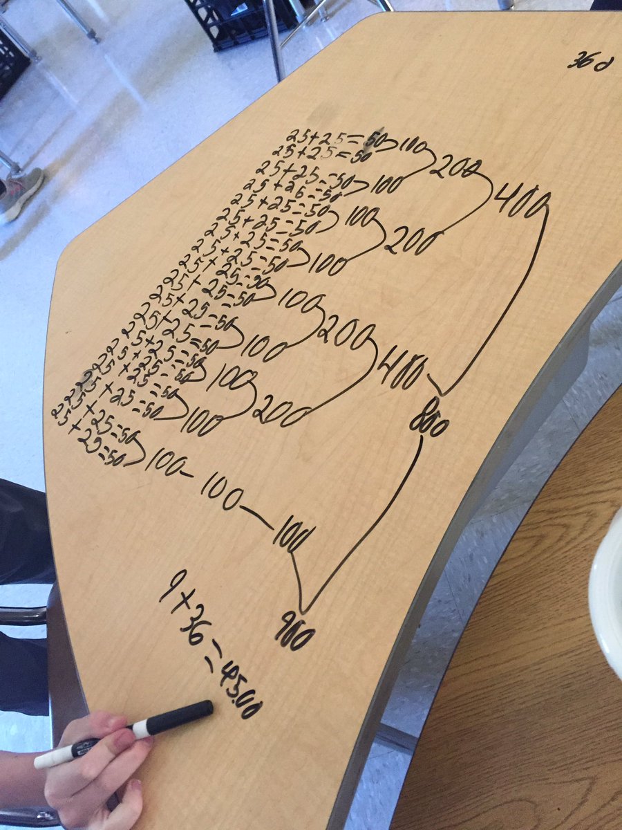 Sometimes math is so fun that you take the longest way to solve a problem. #dryerasedesks <a href="/res_smcps/">RES</a>