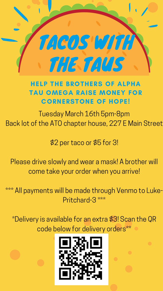 Come join us tomorrow for tacos at 5!!!🌮