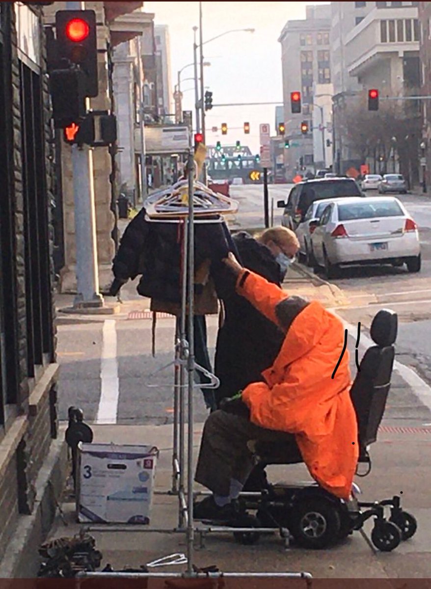 JohnBlunk's tweet photo. Another community success. The #392Caffe team says their free coat rack drew a wonderful response from #QuadCity residents. “Thank you,” manager Avalon Brooks said. (L-3/15/21 R-11/29/20) #BeTheLight https://t.co/wy3OIsmu3Y