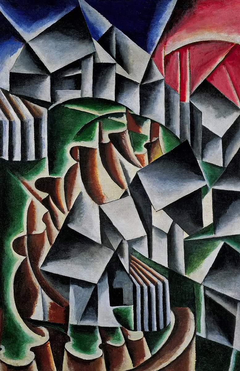 #WorkoftheWeek: The crystalline structure of Liubov Popova’s “Birsk” is reminiscent of the of houses in l’Estaque painted by Georges Braque and Pablo Picasso; the vibrant palette attests to Popova’s interest in Russian folk and decorative art. Learn more: gu.gg/30JbjlQ