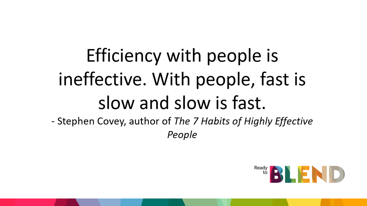 This has been true for me. What's your favorite way to slow down and build individual relationships with children? #StudentCentered <a href="/StephenRCovey/">Stephen R. Covey</a> #blendedlearning