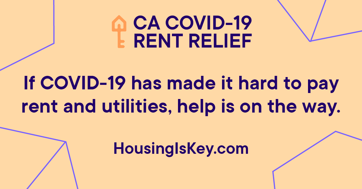 California renters, #CARentRelief is available starting today! Make sure to ask your landlord to participate. It’s FREE MONEY. Visit HousingIskey.com now. #CARentRelief