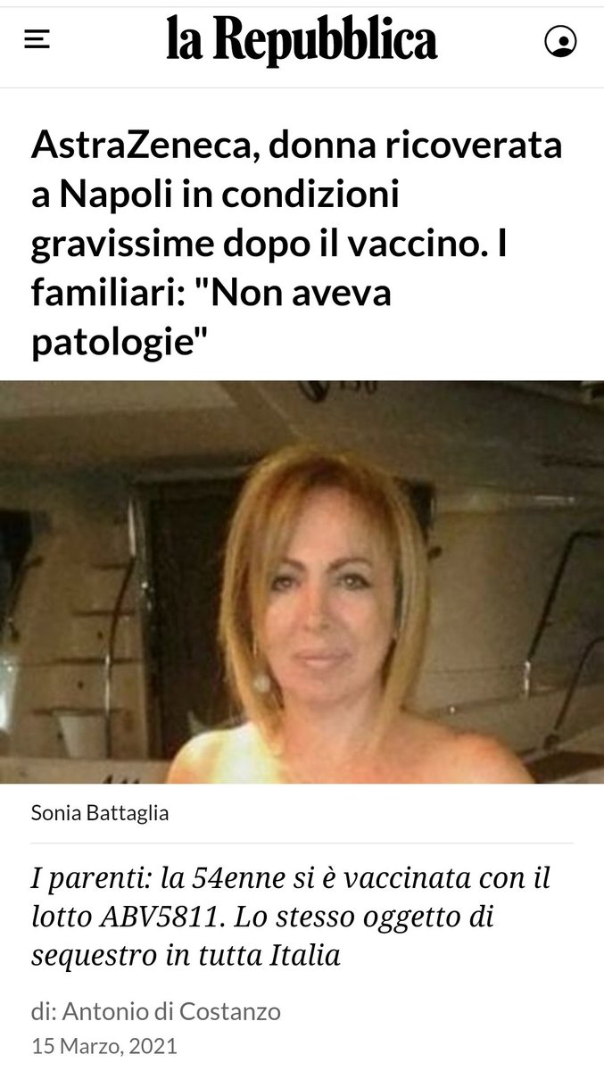 EsercitoCrucian's tweet photo. Il figlio, poco fa a @LaZanzaraR24, ha detto che i medici non le hanno dato speranze.

#AstraZeneca https://t.co/LmVfn1J298