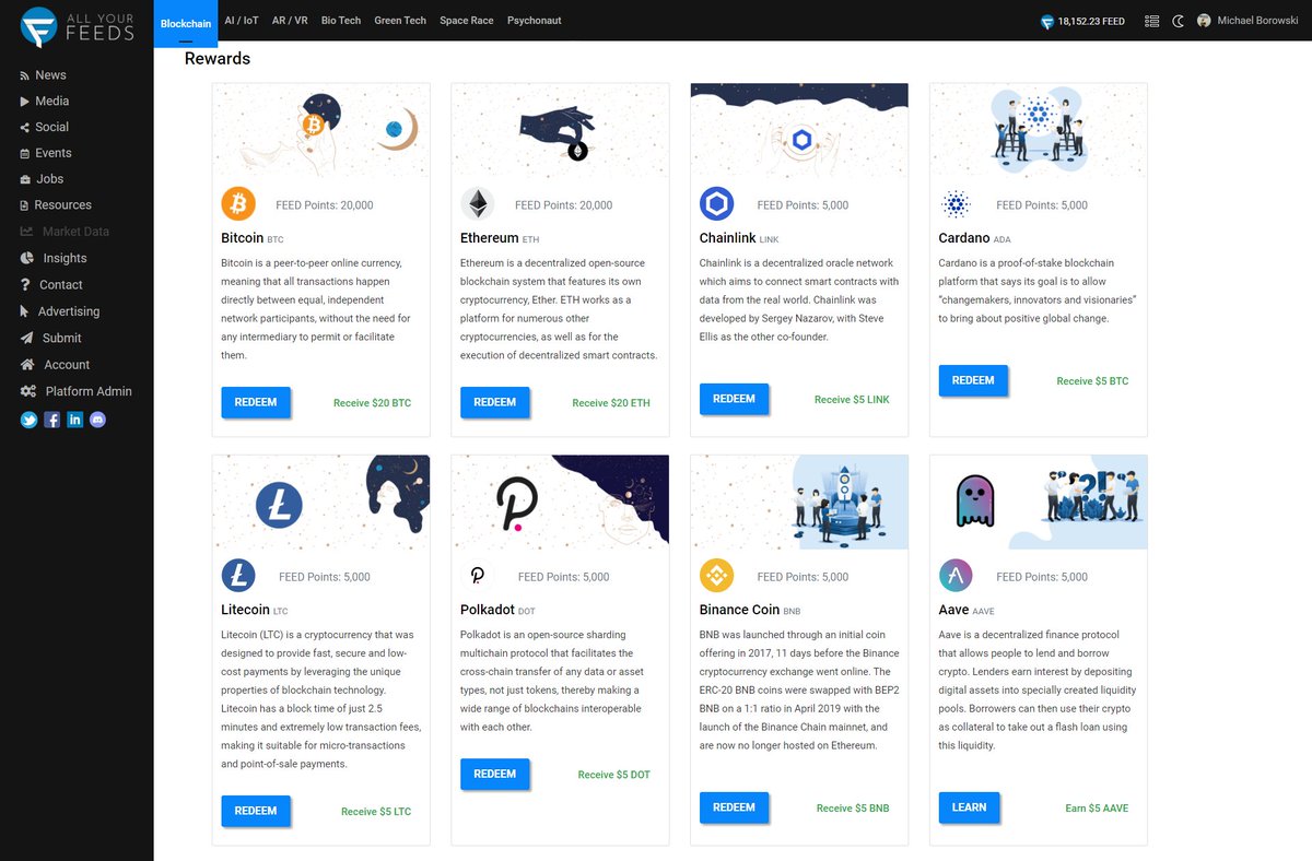 AYFeeds's tweet photo. Rewards System

In March we released our Interact to Earn program, where we reward active community members through on-platform points. With these points you can redeem for Cryptocurrencies or #NFTs! We'll be featuring and rotating several currencies like #Bitcoin, #Ethereum+More https://t.co/sGctuTA5BE