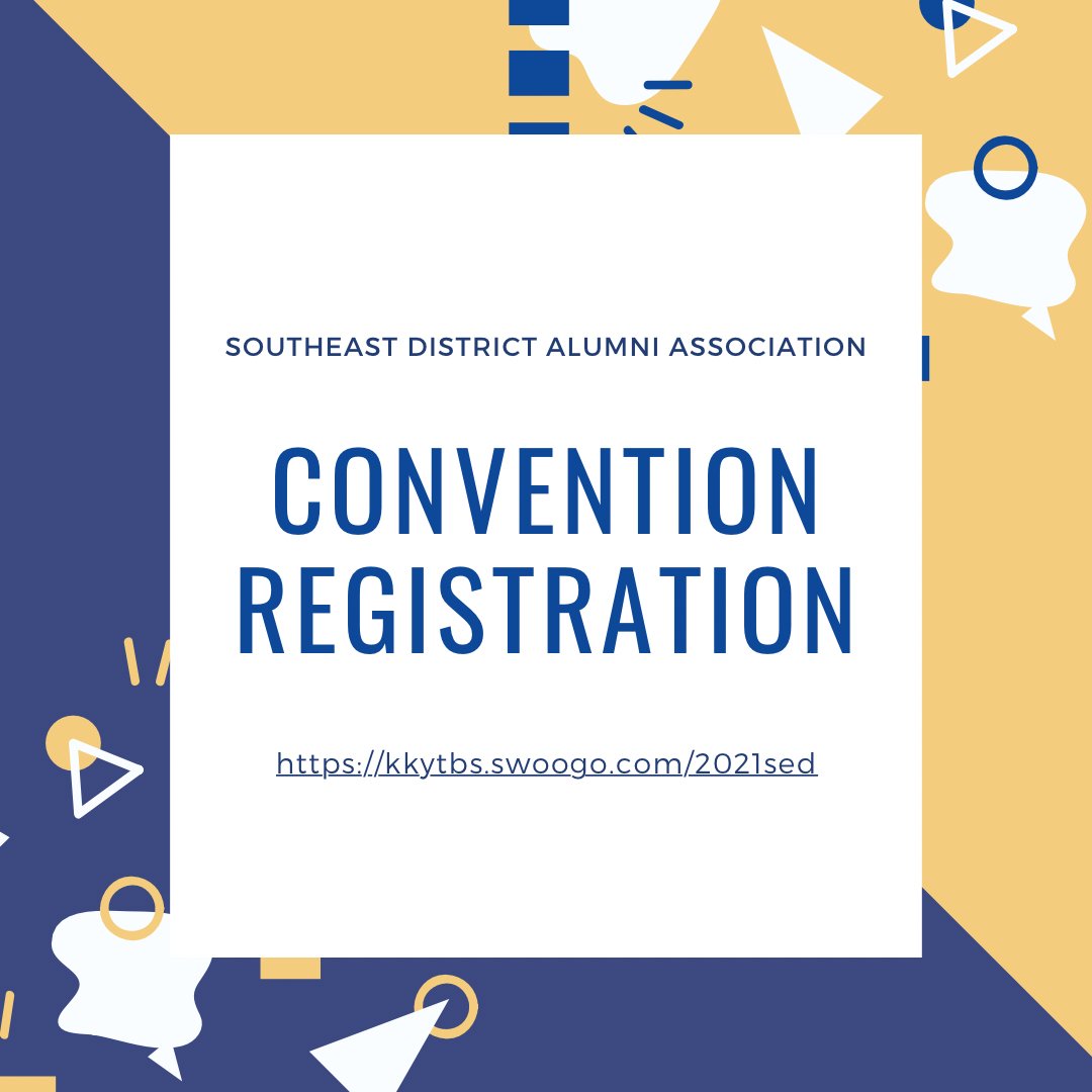 Register for SED Convention today! Convention is March 20-21 with a special trivia night for 2021 Graduating Seniors on March 19 at 7pm est. Reguster at kkytbs.swoogo.com/2021sed