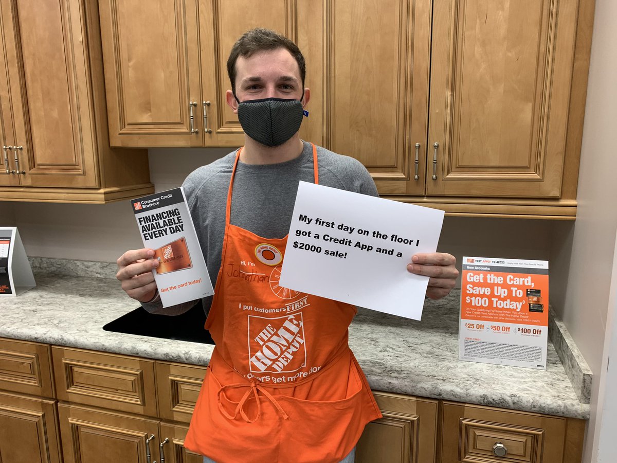 Let’s welcome Johnathan to the Home Depot Family. He scored a $2000 sale and a credit app his first day on the sales floor. <a href="/6530/">adrien</a> #TheBerg
