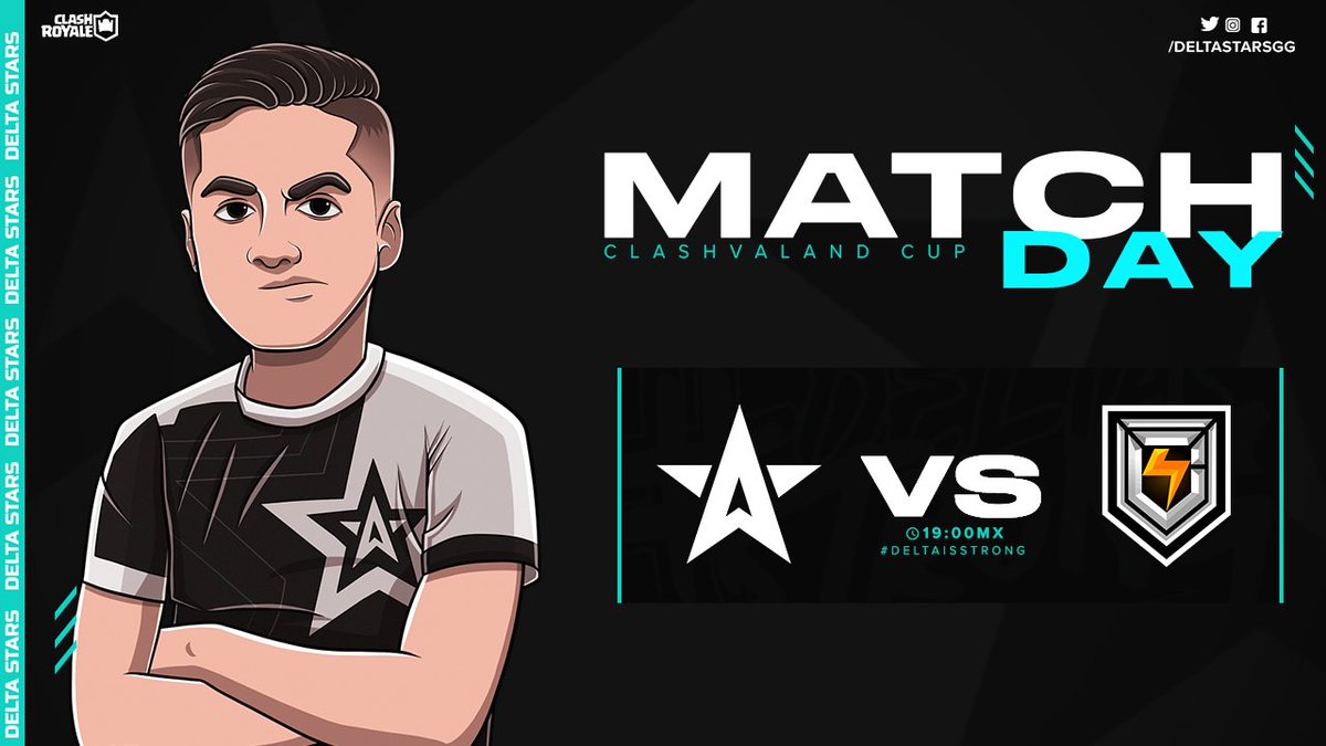 #ClashRoyale • ¡DÍA DE JUEGO!

Nuestras estrellas saldrán a la arena de batalla en busca de una victoria más en lo que será la jornada 3 de la @Clashvaland_cup 🏆

🆚| <a href="/ThunderCloudOrg/">Thunder Cloud⚡</a>
⏰| 7:00 PM 🇲🇽

¡No se pierdan el Stream! 🔴
📺| youtube.com/channel/UCI4T4…

#DeltaisStrong 🌟