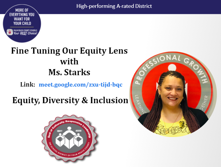 carlene_millen's tweet photo. Preparing Future Principals Program - We were able to fine tune our equity lens again today.  Equity / Diversity / Inclusion - Real Talk for Real Leadership! Thank you @Keasha_Starks for your awesome facilitation.  #LearningLeadingAndGrowingTogether #TopTalentGrowsHere https://t.co/3IKpwO8Du0