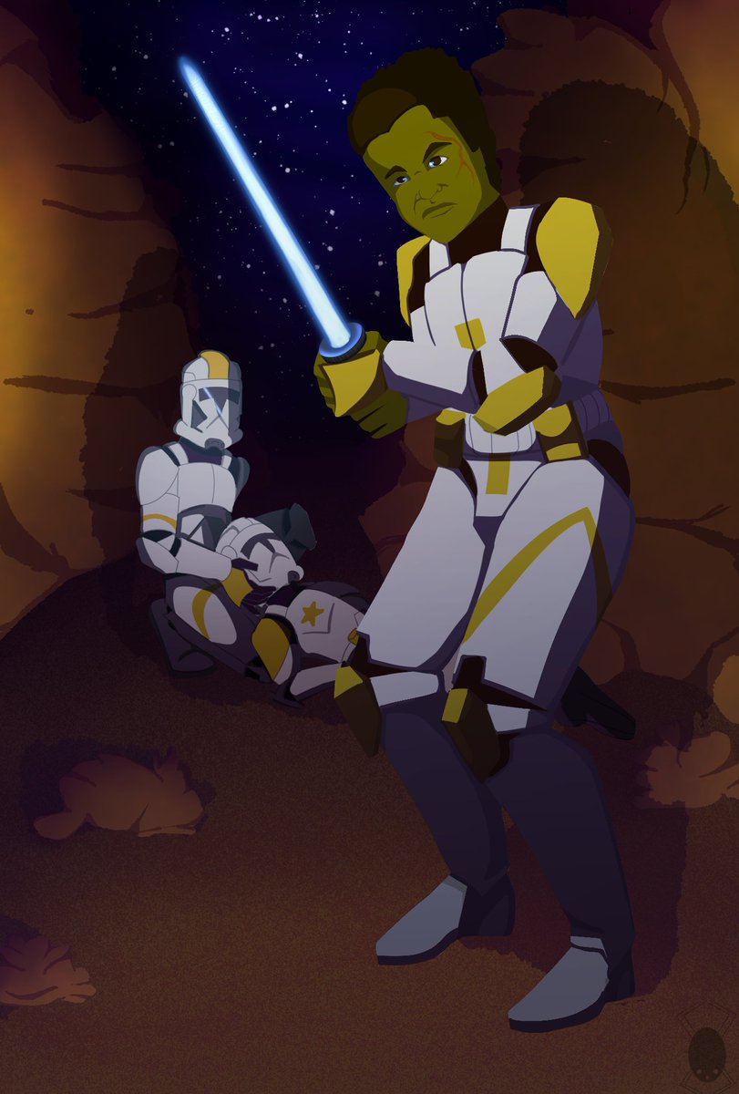 awkproducktions's tweet photo. Commissioned piece! Have a #commandercody with a lightsaber based on this fic https://t.co/xVNGPTROAy #StarWars #theclonewars #swtcw https://t.co/gdFgFONMYQ