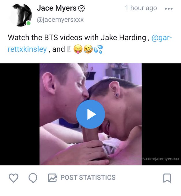 watch my new, 20min long BTS video with @garrettkinsleyx and @Jake_HardingXXX !? Now uploaded (as of