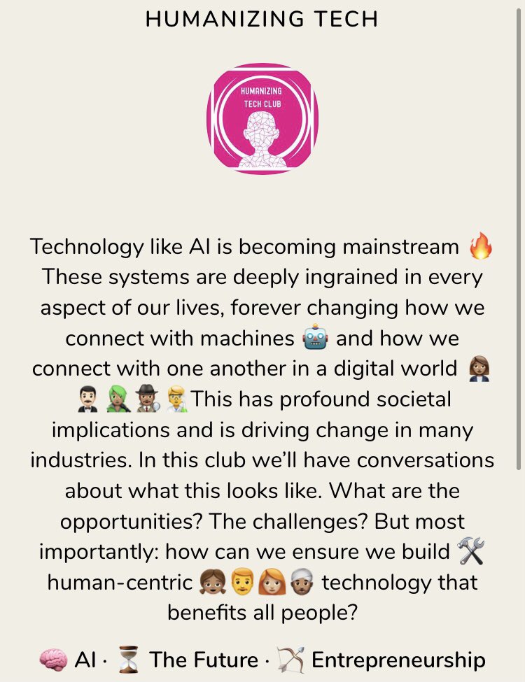 kaliouby's tweet image. Do you want to hear more inspiring #humanizingtech @joinClubhouse conversations? Make sure to join the club to stay up to date on upcoming events & announcements👇🤖💫
joinclubhouse.com/club/humanizin…
@natlikethat #AI #technology