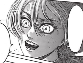 gayminsuga's tweet photo. now we know isayama draws characters differently depending on who’s point of view it is, there is no doubt he drew historia so beautifully here when this was ymir’s point of view https://t.co/2OYvZHlsjM